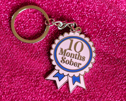 10 Month Sober Keyring