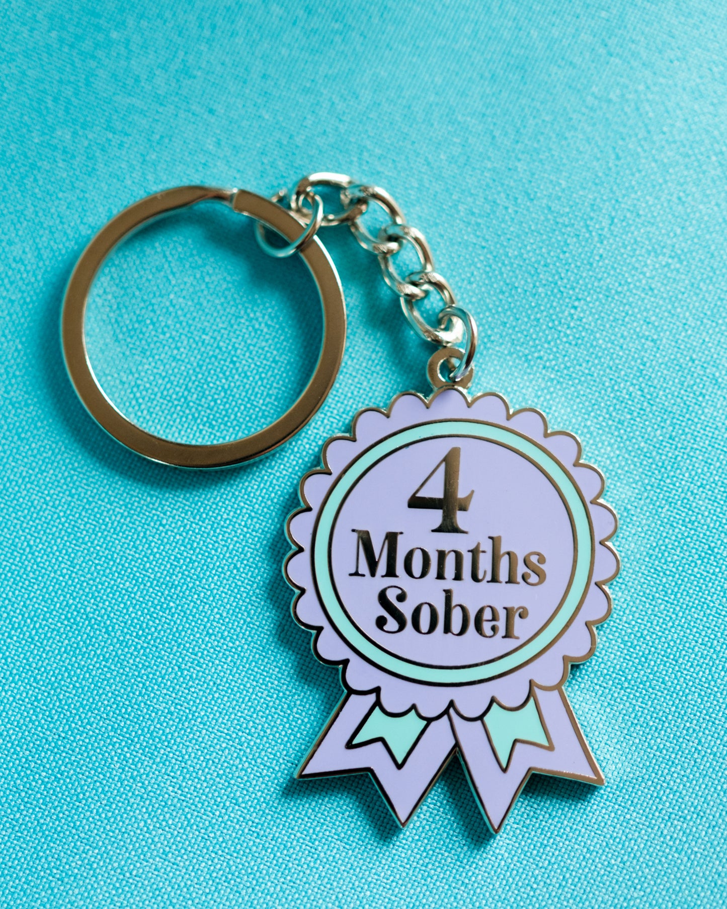 4 Month Sober Keyring