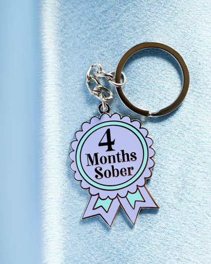 4 Month Sober Keyring