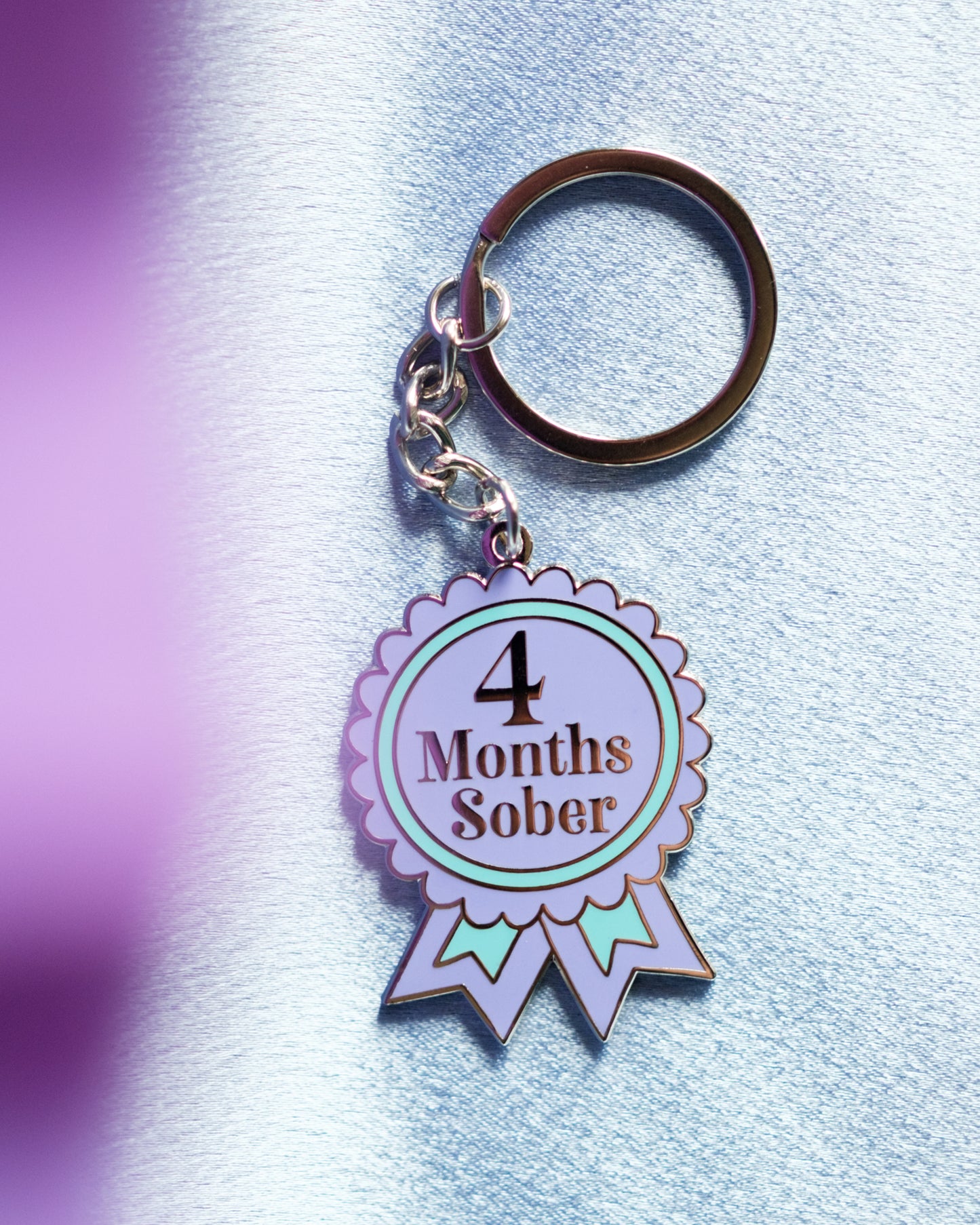 4 Month Sober Keyring