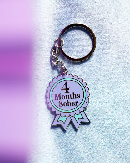 4 Month Sober Keyring