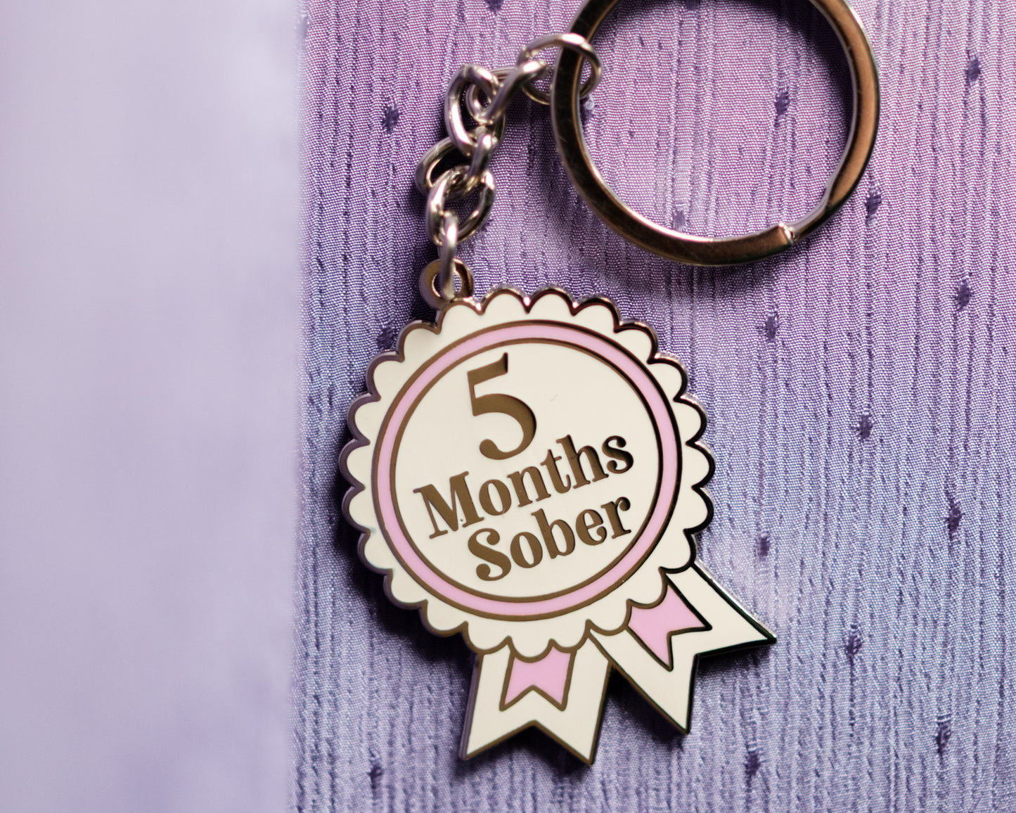 5 Month Sober Keyring