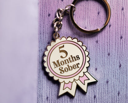 5 Month Sober Keyring