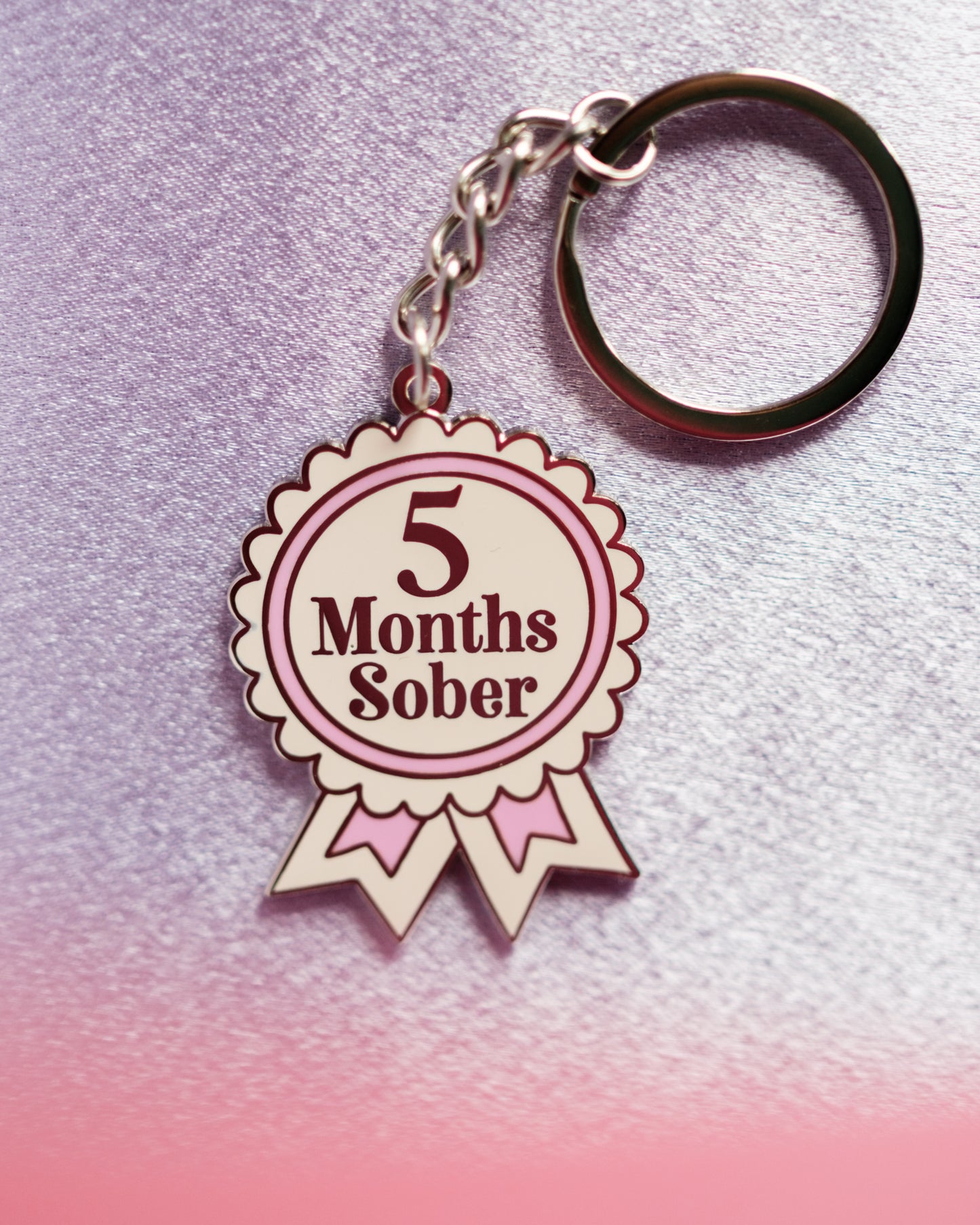 5 Month Sober Keyring