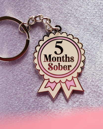 5 Month Sober Keyring