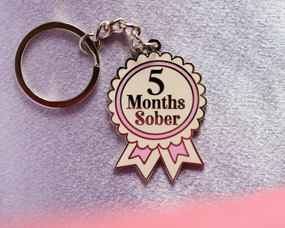 5 Month Sober Keyring