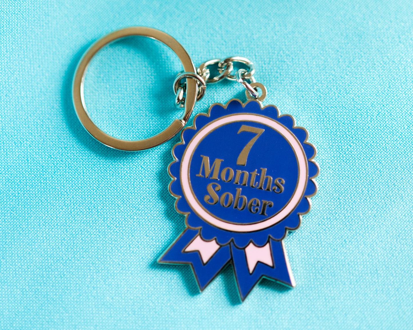 7 Month Sober Keyring