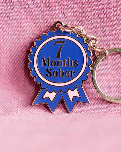 7 Month Sober Keyring