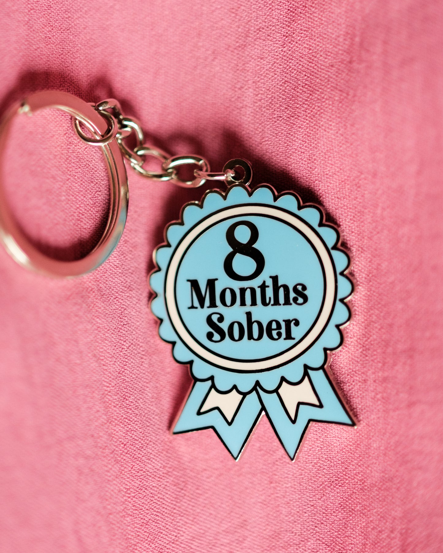 8 Month Sober Keyring