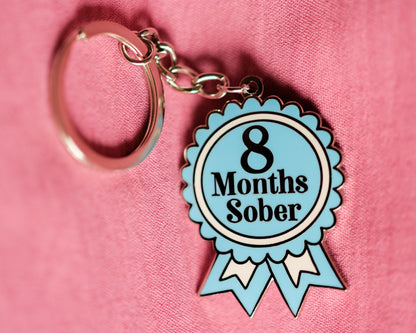 8 Month Sober Keyring