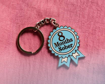 8 Month Sober Keyring